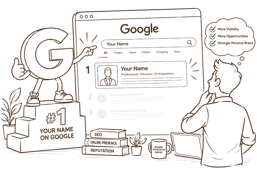 Being the number one result when someone searches your name on Google